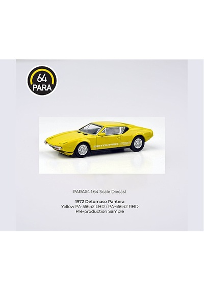 Para64 Detomaso 1972 Pantera Yellow Pa-55643-pm Çok Renkli