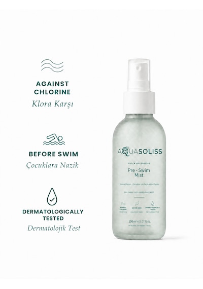 Aquasoliss Pre-swim Mist Çocuk Yüzme Öncesi Saç ve Vücut Spreyi - Parfümsüz 150 Ml