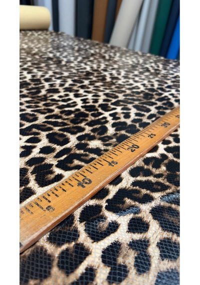Leopar Desenli Suni Deri Ayakkabılık, Çantalık, Döşemelik Leopar