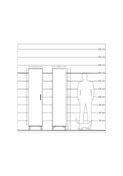 Hyperion Dolap 5 Raflı Tek Kapaklı 44x44x195 Çam-çam Çam
