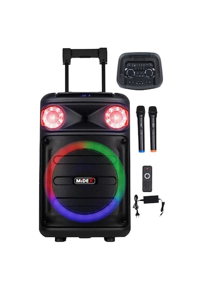 Midex Mxr-1300 Mikrofonlu Şarjlı Portatif Taşınabilir Ses Sistemi Hoparlör Akülü 15 İnç 1300 Watt