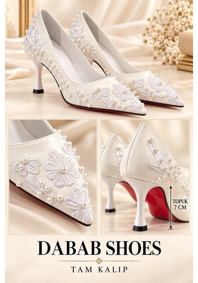 Dabab Shoes Vıanel Kadın Beyaz Çiçek Nakışlı İnci İşlemeli Sivri Burun 7 Cm Kadeh Topuklu Abiye Stiletto Ayakkabı Dabab Shoes Vıanel Kadın Beyaz Çiçek Nakışlı İnci İşlemeli Sivri Burun 7 Cm Kadeh Topuklu Abiye Stiletto Ayakkabı