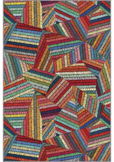 Çok Renkli Colorful Kaymaz Tabanlı Dekoratif Halı Rv259n11