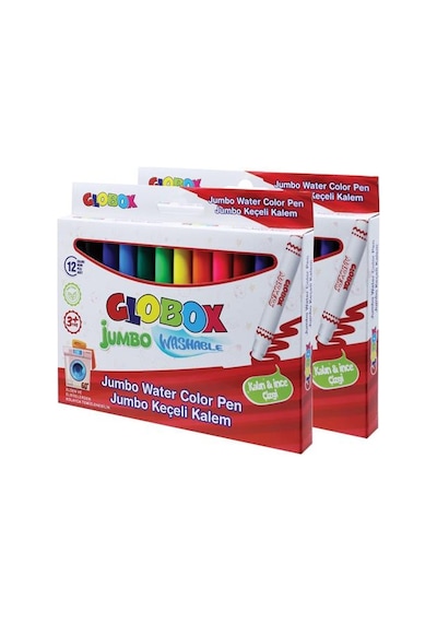 Globox Jumbo Yıkanabilir Keçeli Kalem 12 Li 3379