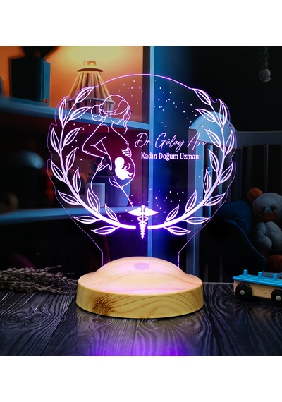Jinekolog Lamba Doktora Özel Hediye, Ebe Hediyesi, Kadın Hastalıkları Ve Doğum Uzmanına Kişiye Özel 3d Led Lamba