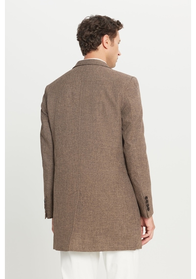 AC&Co / Altınyıldız Classics Erkek Kahverengı Standart Fit Normal Kesim Mono Yaka Armürlü Kapak Cepli Palto Kahverengi AC&Co / Altınyıldız Classics Erkek Kahverengı Standart Fit Normal Kesim Mono Yaka Armürlü Kapak Cepli Palto Kahverengi