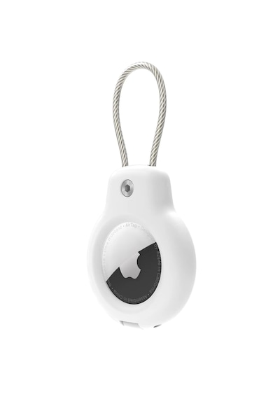 Buff Tagsafe Rope Steel Taşınabilir Anahtarlık Apple Uyumlu AirTag Kılıf White