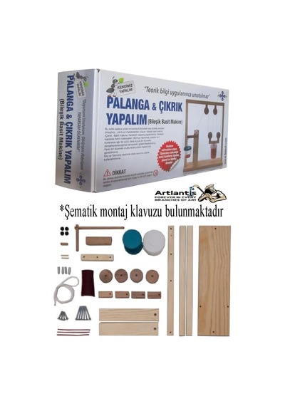 Artlantis Palanga Ve Çıkrık Yapım Seti 1 Paket Okul Sınıf Deney Bileşik Basit Makine Palanga Ve Çıkrık Yapalı Genel