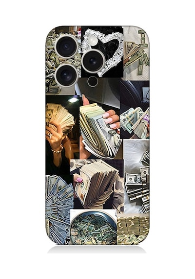 Apple Uyumlu iPhone 15 Pro Para Ve Aşk Desenli Silikon Kılıf Silikon