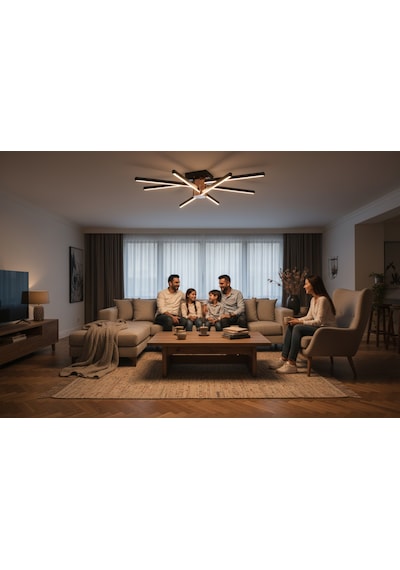 Nova 8 Gold Led Tavan Avize Kumandalı Dim Edilebilir Aşağı Işık Sarı Işık