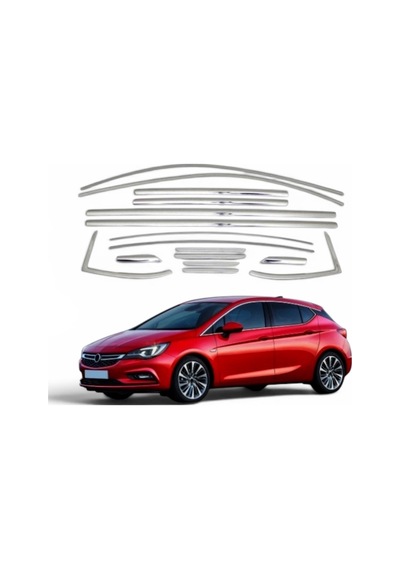 Opel Asrta K 2015-2021 Uyumlu Tam Tur Krom Cam Çeeçevesi Alt Üst Sağ Sol Paslanmaz Krom