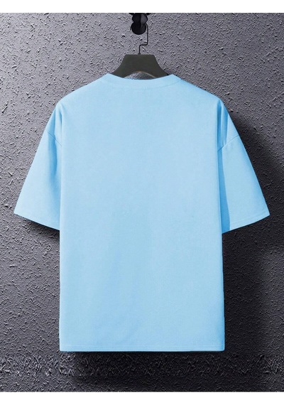 Flood Of Style Erkek Bebe Mavi Dreamer Baskılı Oversize Bisiklet Yaka Tshirt