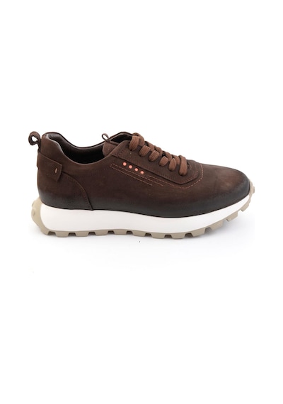 Bambi Kahve Hakiki Deri Erkek Sneaker E01011034701