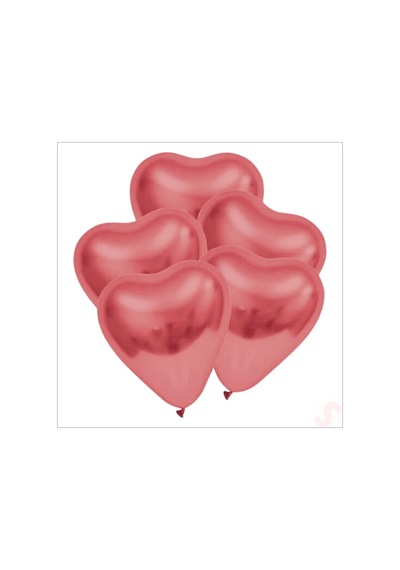 Krom Kalp Balon, Gül Kurusu - 30cm X 5 Adet