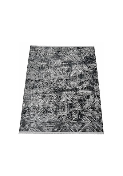 Modena İskandinav Yıkanabilir Şönil Kilim Saçaklı, Kaymaz Tabanlı Koridor Salon Oturma Çocuk Odası Halısı Antrasit