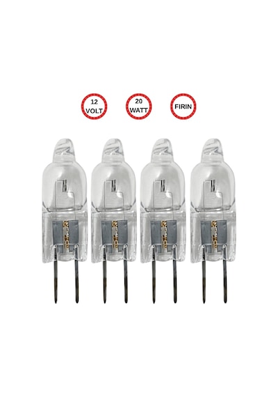 4 Adet Ledvance 12volt 20w Sarı Işık G4 Duylu Fırın Ampulü