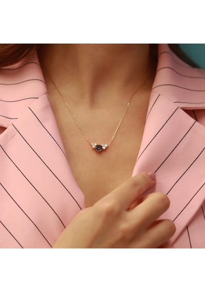 Prenses Model Swarovski Rose Gold Kaplama Set Gümüş