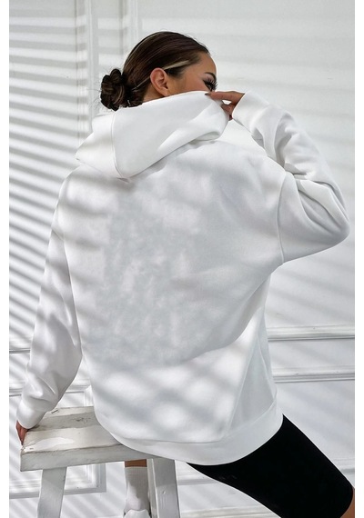 Uyguntarz Kadın Gril Gang Baskılı Sweatshirt beyaz