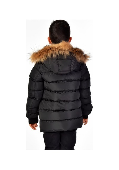 Benitto Kids Natürel Kürklü Erkek Çocuk Şişme Mont 51246-siyah Siyah