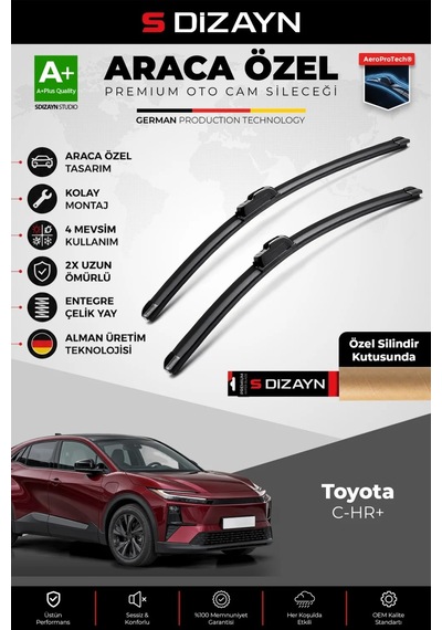 S-dizayn Toyota C-hr+ Ön Cam Silecek Seti 2025 Üzeri Premium Araca Özel 70-35 Cm A+ Kalite Aocs-1811