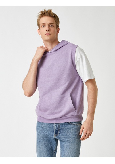 Koton Kapşonlu Kolsuz Sweatshirt Lila 2kam71335mk Lila