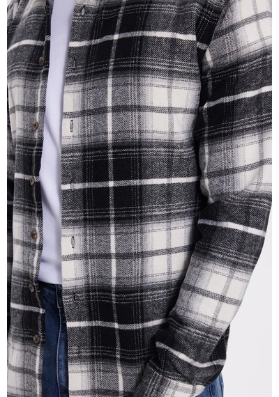 Tudors Erkek Slim Fit Dar Kesim Kareli Kışlık Oduncu Gömlek-42223 Siyah Tudors Erkek Slim Fit Dar Kesim Kareli Kışlık Oduncu Gömlek-42223 Siyah