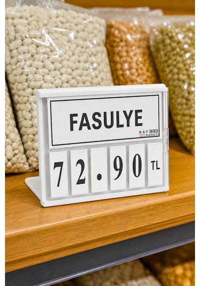 10 Adet - Fiyat Kasetlik Manav Kasap Şarküteri Etiketi Rakamlı Fiyatlık Ayaklı Küçük Boy 77x62 Mm Beyaz