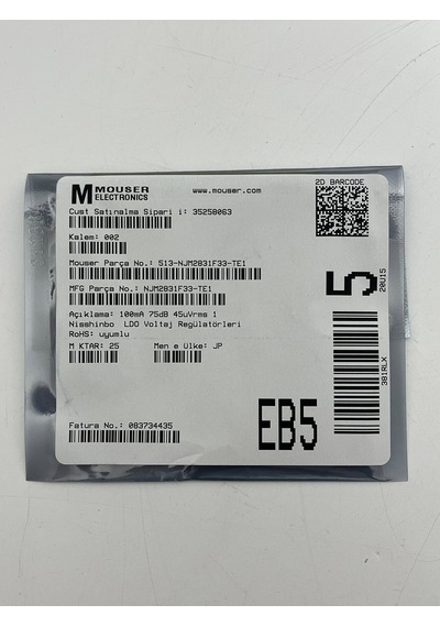 Nisshinbo Njm2831f33-te1 Voltaj Regülatörü 25 Adet