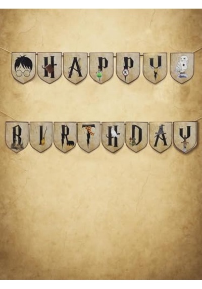 Harry Potter Temalı Happy Birthday Yazı Banner Doğum Günü Parti Süsü
