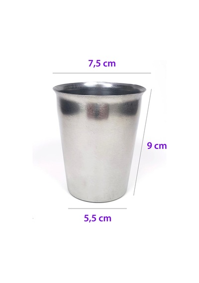 12 Adet Paslanmaz Çelik Krom Bardak 9 X 7,5 X 5,5cm Karışık