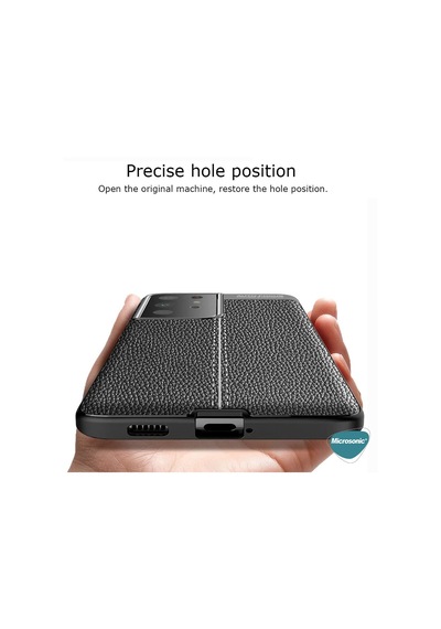 Microsonic Samsung Uyumlu Galaxy S21 Ultra Kılıf Deri Dokulu Silikon