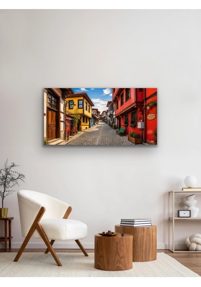 Eskişehir Odun Pazarı Kanvas Tablo 60x120 Cm Çok Renkli