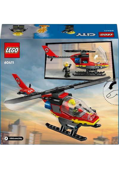 LEGO® City İtfaiye Kurtarma Helikopteri 60411 5+ Yaratıcı Oyuncak Yapım Seti - 85 Parça