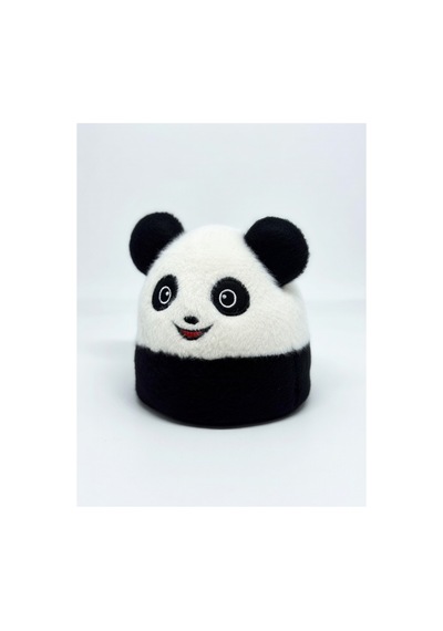 Mollycrush Sevimli Panda Figürlü Çocuk Beresi - Kulaklı Peluş Tasarım Uniseks Kışlık Şapka Siyah Mollycrush Sevimli Panda Figürlü Çocuk Beresi - Kulaklı Peluş Tasarım Uniseks Kışlık Şapka Siyah
