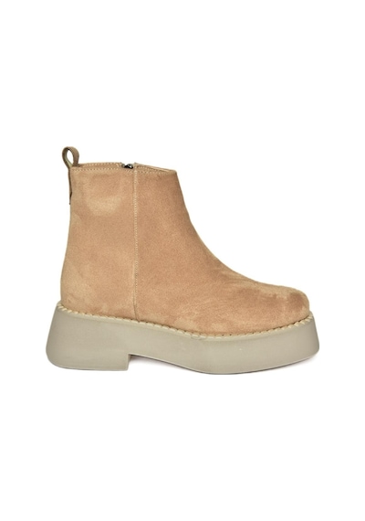 Fox Shoes R820190202 Ten Süet Kalın Tabanlı Kadın Bot Ten