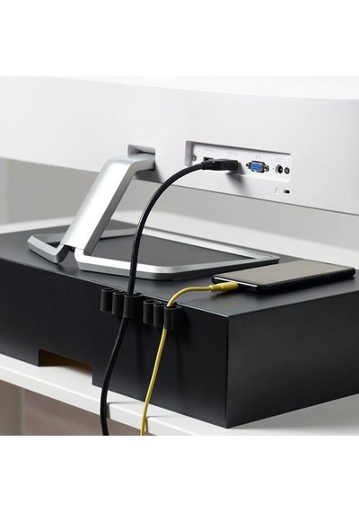 Ikea Kalkstuff Kablo Tutucu, Koyu Gri, 3'lü Set