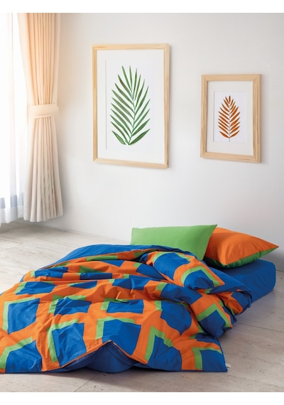 Cozy Home Popping Colors Tek Kişilik Lastikli Çarşaflı Nevresim Takımı Venus Mavi