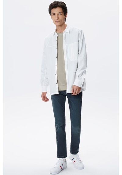Lacoste Mens Regular Fit Cream Shirt Standart Kesim Çıtçıt Düğmeli Erkek Gömlek Krem
