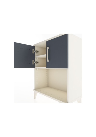 Arges Komodin 2 Raflı Tek Çekmeceli 2 Kapaklı 60x30x80 Aytaşı-antrasit Aytası