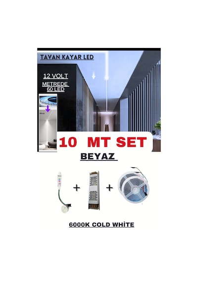 Tavan Akışkan Piksel Kayar Led Sistemi 12 Volt Kit / 10 Metre /6000k Beyaz