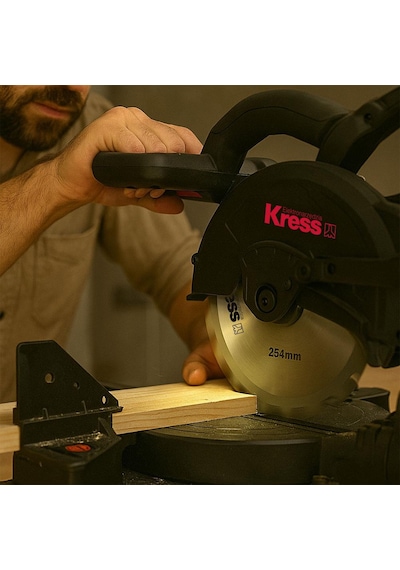 Kress KH483.9 40V 1400W 254 MM Kömürsüz Kızaklı Bluetooth Bağlantılı Profesyonel Gönye Kesme Makinesi