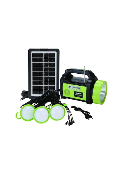 Güneş Enerjili Solar Şarjlı Çadır Kamp Aydınlatma Fener Seti Çok Foksiyonlu Yeşil