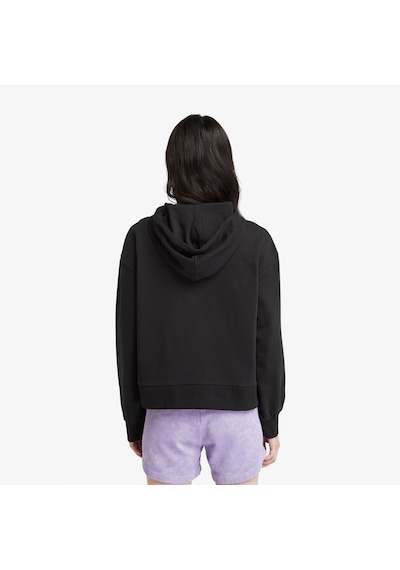 Timberland Aop Polar 1/4 Fleece Kadın Siyah Hoodie Düz Tb0a5sx20011 Siyah