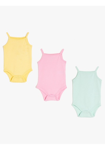 Koton 3 Parça Çıtçıtlı Askılı Basic Set Sarı 0yng11250ok