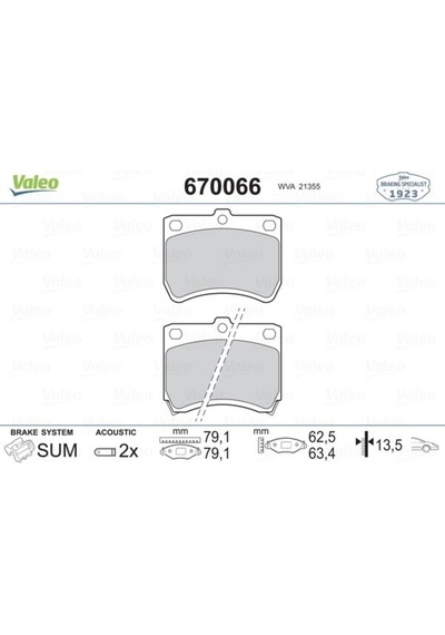 Valeo 670066 Ön Balata Kia Pride 01- 536956457