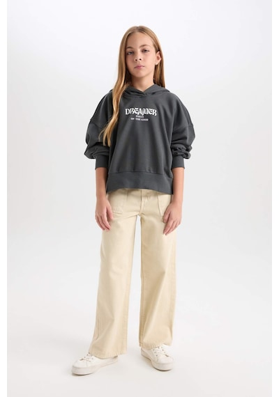 DeFacto Kız Çocuk Oversize Kapüşonlu Baskılı Kalın Sweatshirt D7040A824WNGN1022 DeFacto Kız Çocuk Oversize Kapüşonlu Baskılı Kalın Sweatshirt D7040A824WNGN1022