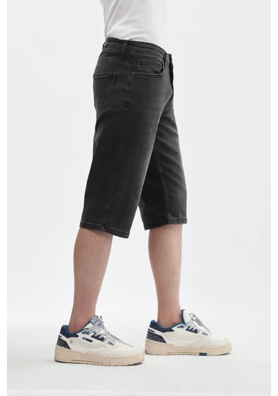 Markapia Banny Jeans Erkek Esnek Likralı Jean Şort Gri 30 GRİ