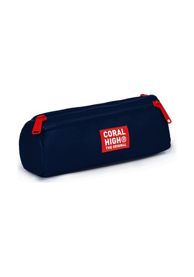 Coral High Erkek Çocuk Lacivert Kırmızı Little Dude Baskılı Üç Gözlü Okul Kalem Çantası 31019 Çok Renkli