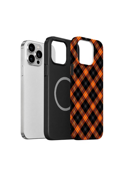 Velvoria Valestra Pumpkin Plaid Apple iPhone Uyumlu 12 Pro Max Magsafe Koruma Kılıfı Valestra Magline - Pumpkin Plaid