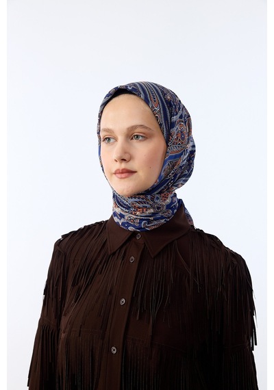 Mirsoy Scarf Zümra Desen Eşarp Lacivert